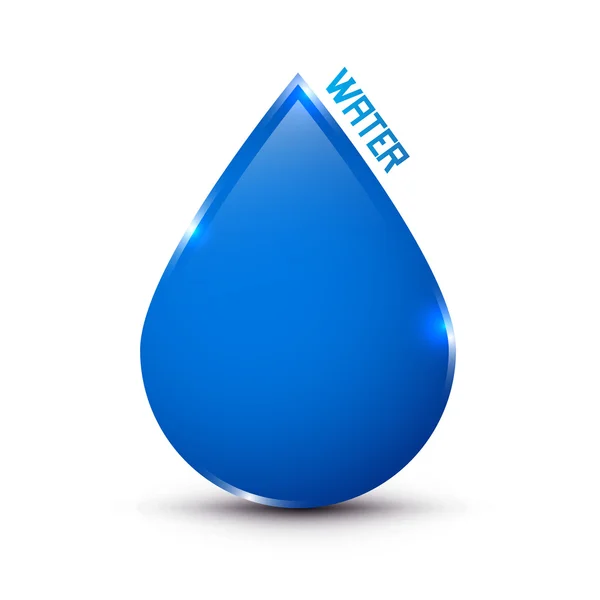 Blue Vector Water Drop Icon Isolated on White — Stock Vector