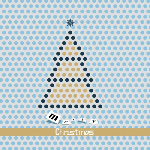 Joyeux Noël Carte - Arbre vectoriel pointillé — Image vectorielle