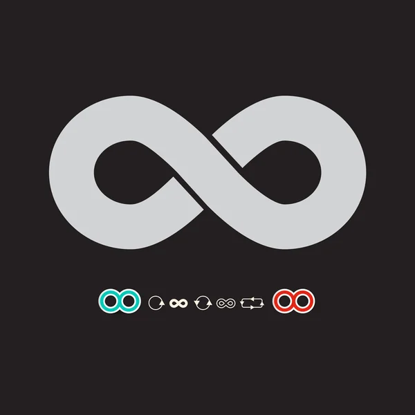 Infinity Symbol Set on Dark Background Vector — Stock Vector