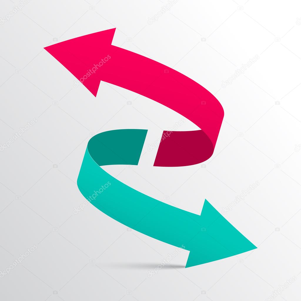 Double Arrow Vector 3D Logotype Symbol