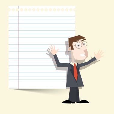 Defter kağıt vektör adamla
