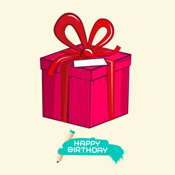 Illustration vectorielle de joyeux anniversaire avec boîte cadeau — Image vectorielle