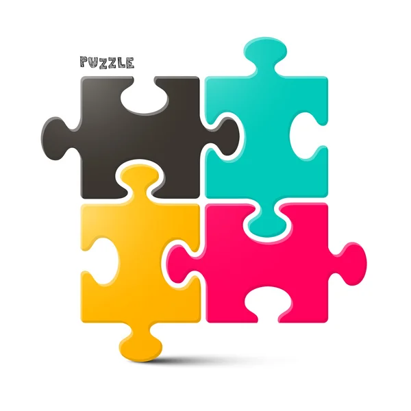 Puzzle - Jigsaw Vector Ilustração Isolado em fundo branco —  Vetores de Stock