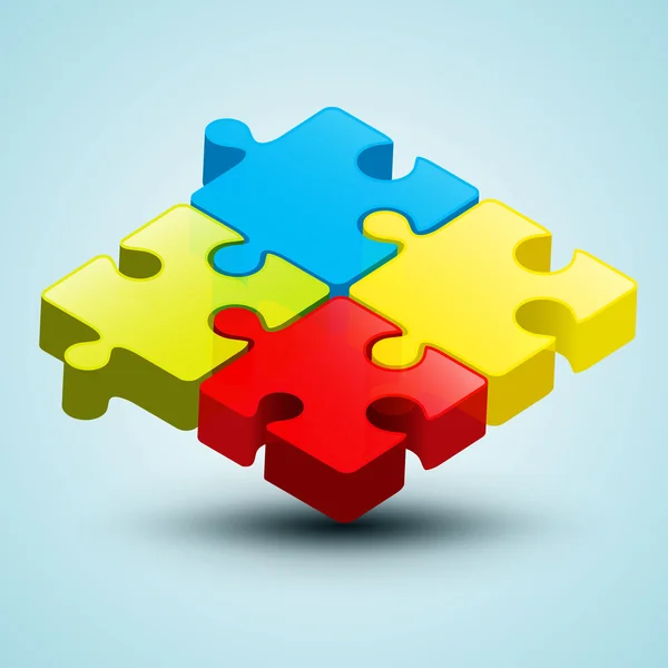 Vector kleurrijke 3D-puzzel — Stockvector