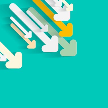 Kağıt okları Retro mavi arka plan vektör