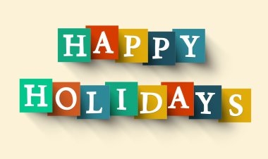 Mutlu tatiller renkli vektör Retro kağıt kelimeler - mektuplar - başlık kesme