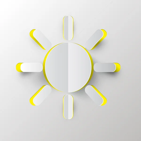 Sun Vector papier gesneden illustratie — Stockvector