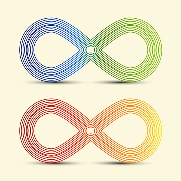 Infinity-Symbol - Vektor endlose Symbole gesetzt — Stockvektor