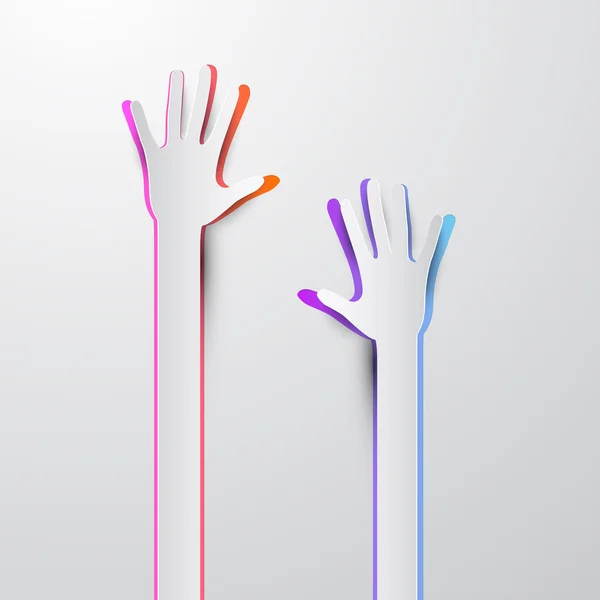 Ψηφοφορία χέρι - χαρτί κομμένα χέρια Palm Vector εικονογράφηση — Διανυσματικό Αρχείο