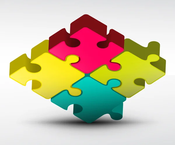 Puzzle Jigsaw Vector ilustração 3d —  Vetores de Stock