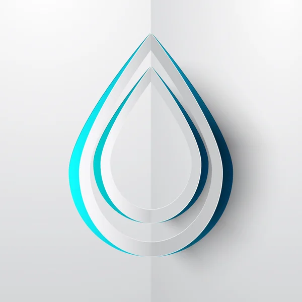 Water Drop Paper geslepen Vector — Stockvector