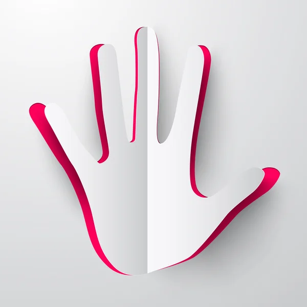 Paper Cut vektor Palm Hand Illustration — Stock vektor