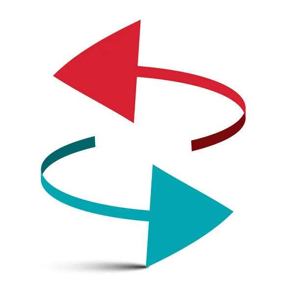 Två pilar vektor 3d Illustration logotyp Symbol — Stock vektor