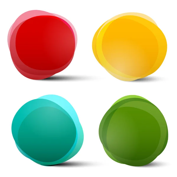 Abstrakte Vektorkreis rot orange blau und grün bunte Formen gesetzt isoliert auf weißem Hintergrund — Stockvektor