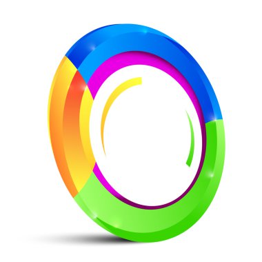 Beyaz arka plan üzerinde izole renkli daire vektör şekli