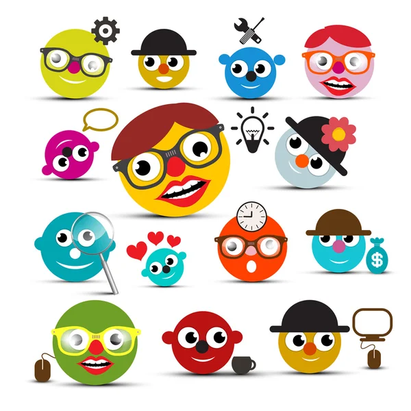 Funky Vector People Icons Set — Stock Vector