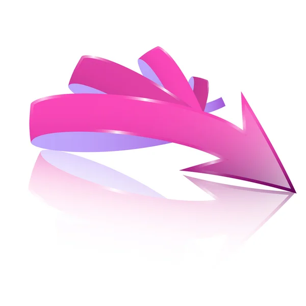 Abstract Vector 3d Pink and Purple Arrow — Stock Vector