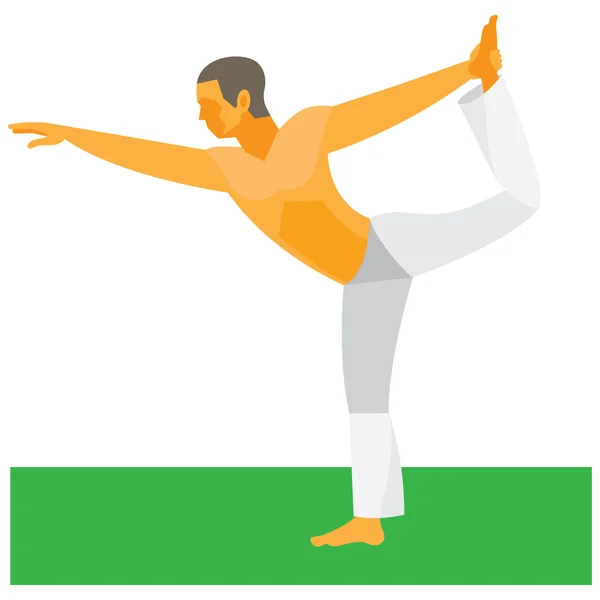 Yoga pose koning van de dans — Stockvector