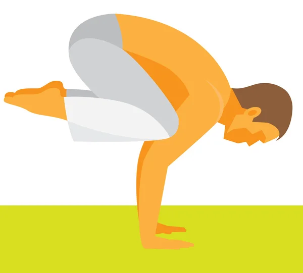 Grúa yoga.poses — Vector de stock