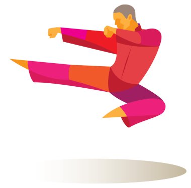 bir kung fu Fighter nişanlı 