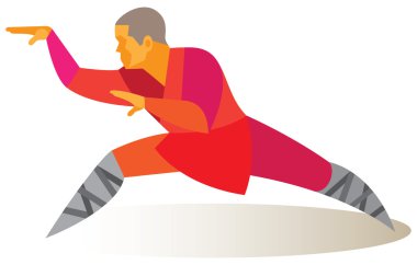 Yılan poz Master Tai Chi gösterir