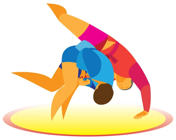 Sambo güreşçi bir rakip atmak tutar