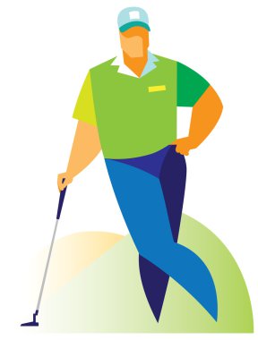 golfçü sahada dinlenme