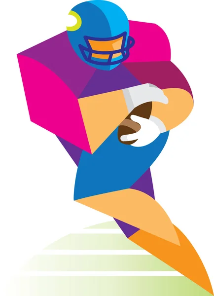 American Football Spieler mit Ball — Stockvektor