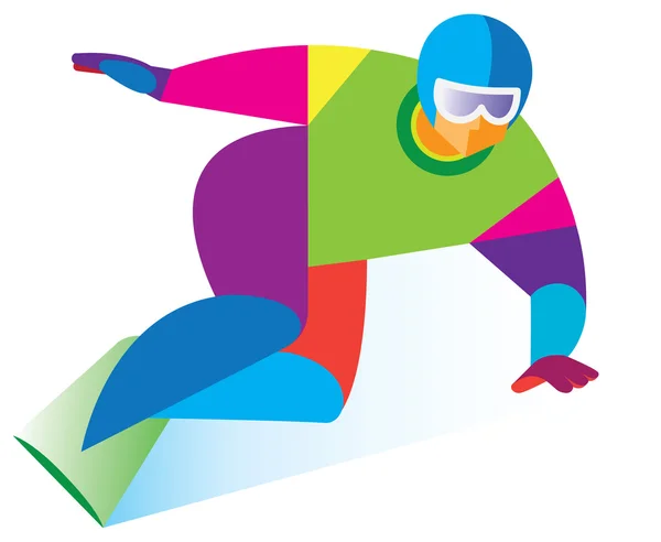 Snowboarder sur la piste — Image vectorielle