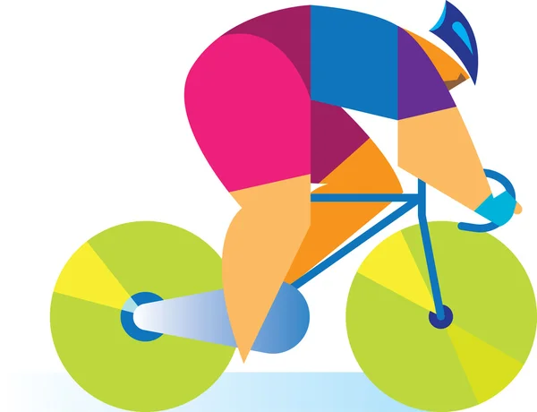 Tävlingscyklist på vägen — Stock vektor