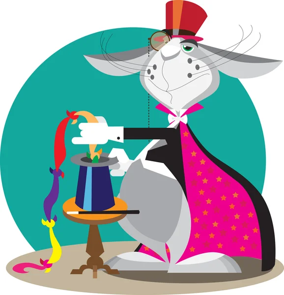 Цирк кролика в шляпе — стоковый вектор