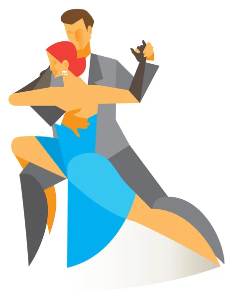 Couple dansant. tango dansant homme et femme — Image vectorielle