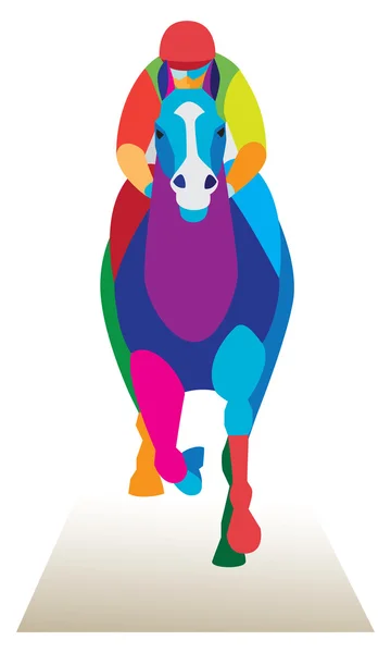 At yarışı. Jokey at sırtında atlar