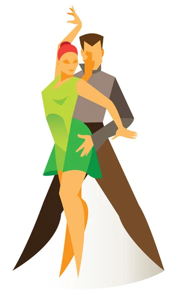 Le duo danseurs danse paso doble — Image vectorielle