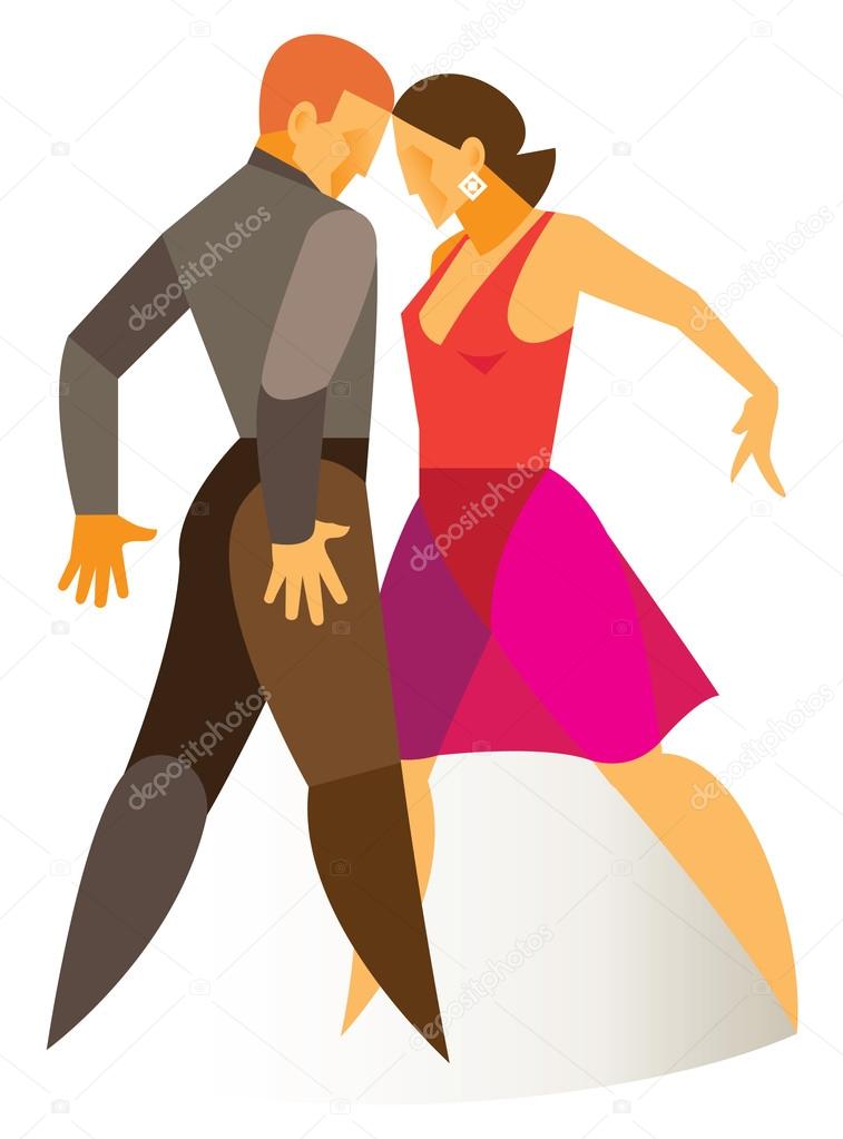 dancing couple.Man and woman dancing Latin American dance