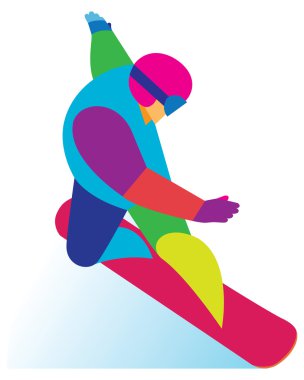 dağda cesur snowboarder