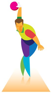 Profesyonel oyuncu top bir bowling salonu atar.