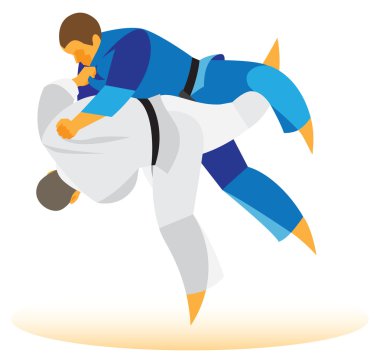 Judo güreşçi atmak tamamlar