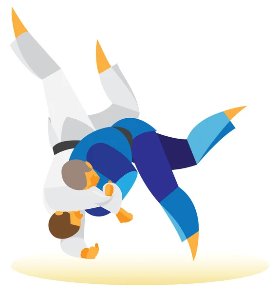 Athlet Judo-Ippon gewinnt Kampf — Stockvektor