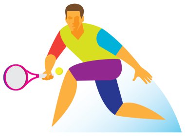 Profesyonel tenis oyuncusu sert bir Top hits