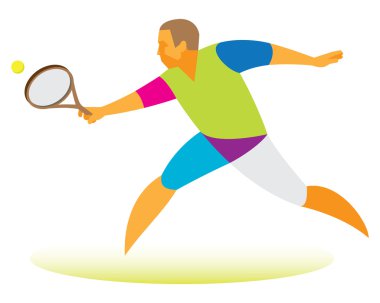 Genç tenisçi topu döndürür