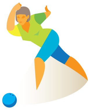 Genç Kadın bovling oynuyor