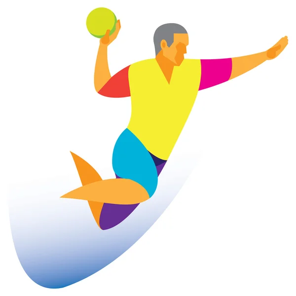 Hentbol oyuncu topu atar