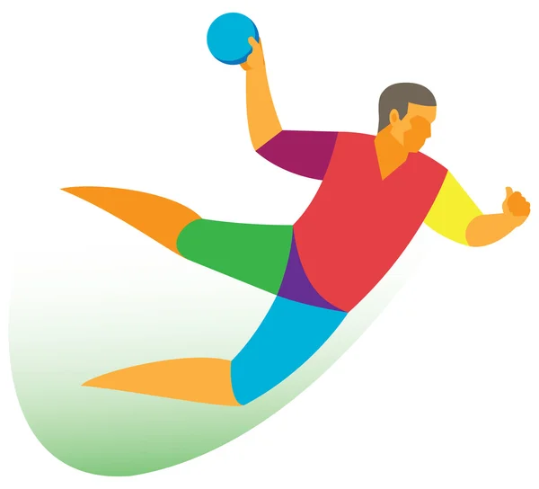 Joueur de handball en attaque — Image vectorielle
