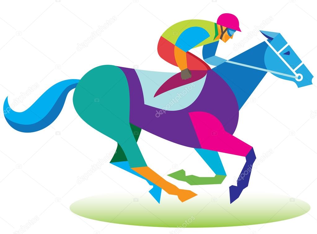 Professional jockey on a racehorse