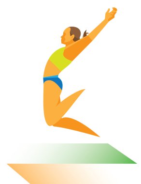 genç bir kadın uzun atlamacı