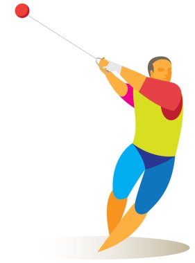 Güçlü atlet. Disk atma