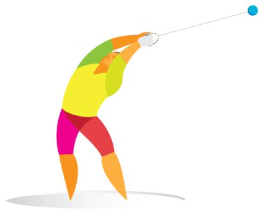 Bir çekiç atıcısı çekiç atar