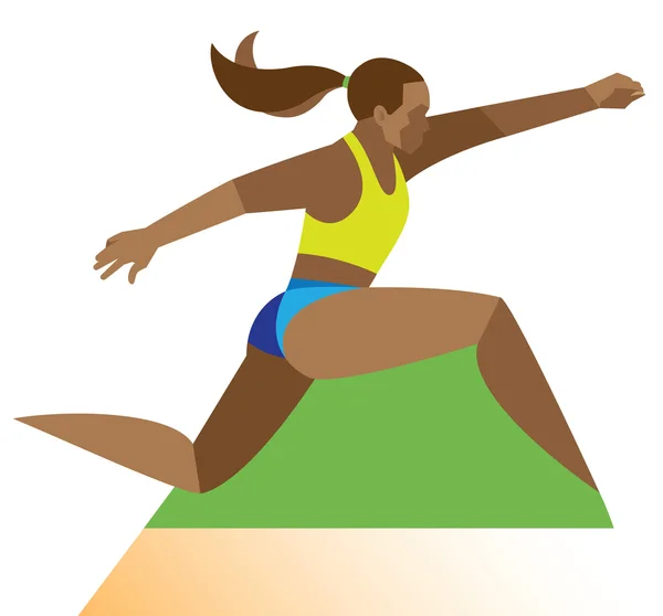 Africano americano donna è lungo jumper — Vettoriale Stock