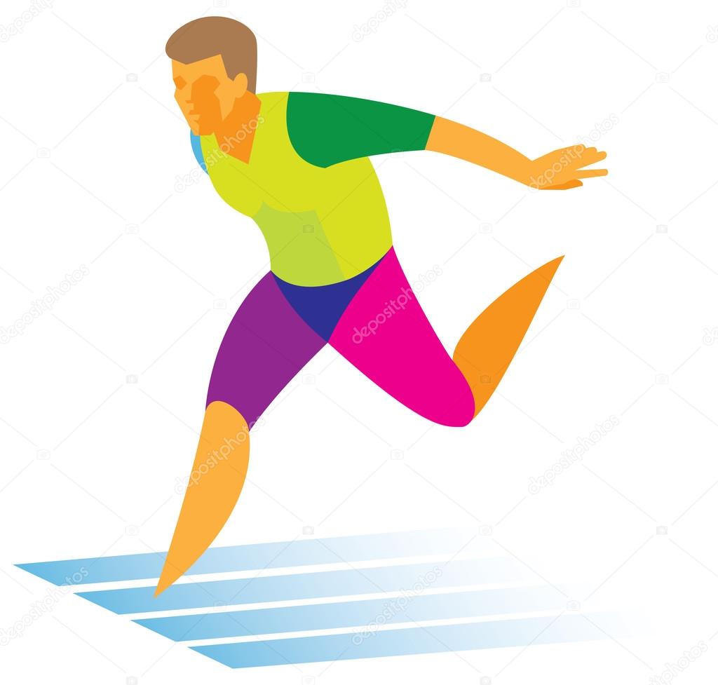 Young sprinter runs a distance Stock Vector by ©colonga 89773834
